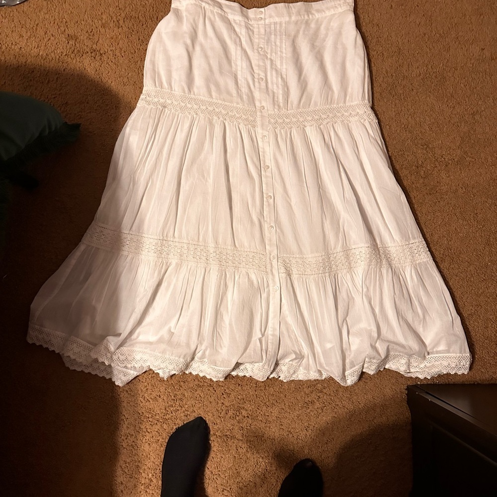 White maxi skirt plus size